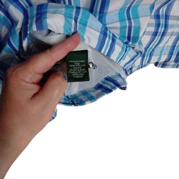 Ralph Lauren LRL Active Plaid Lightweight Zip-Up Jacket Blue Wind Womens‎ Large - Picture 4 of 4